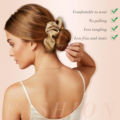 Satin Hair Scrunchies for Women - 8 Pack No-Crease Hair Ties