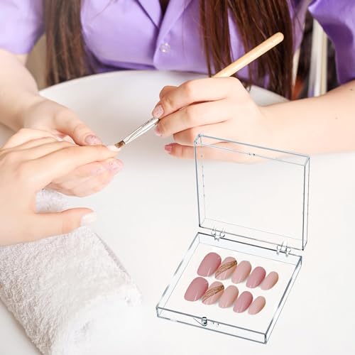 CloudTrip 15 Pcs Clear Acrylic Press-On Nail Packaging Boxes with Tabs