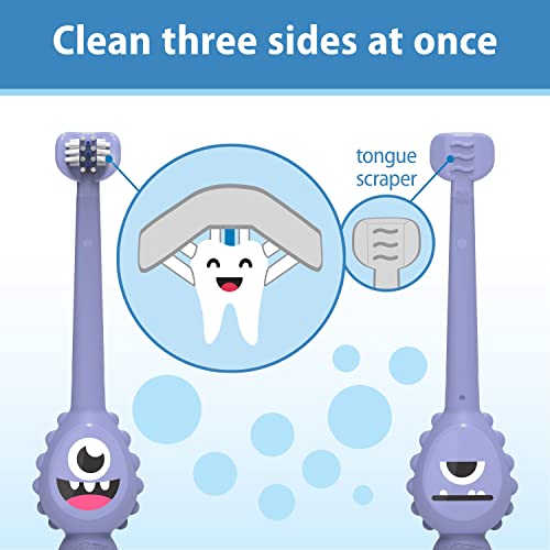 Dr. Brown's ToothScrubber Toddler Toothbrush 2-Pack - Monster & Flamingo