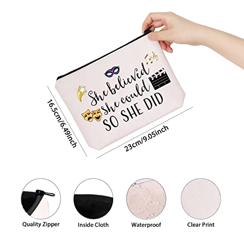 She Believed Theatre Makeup Bag - Inspirational Gift & Organizer