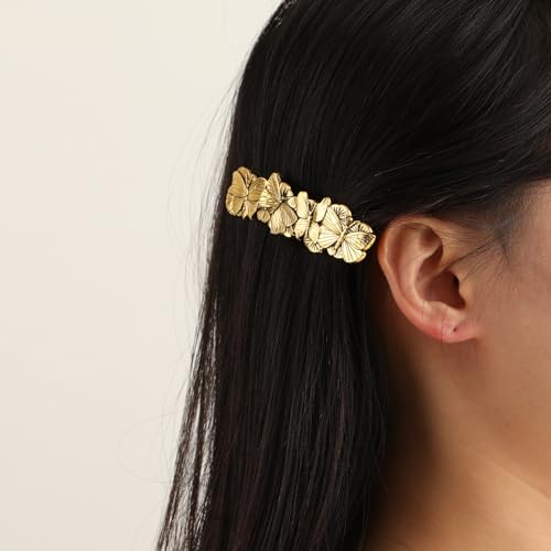 Amaxer Celtic Hair Barrettes Gold Butterfly Clips for Women & Girls
