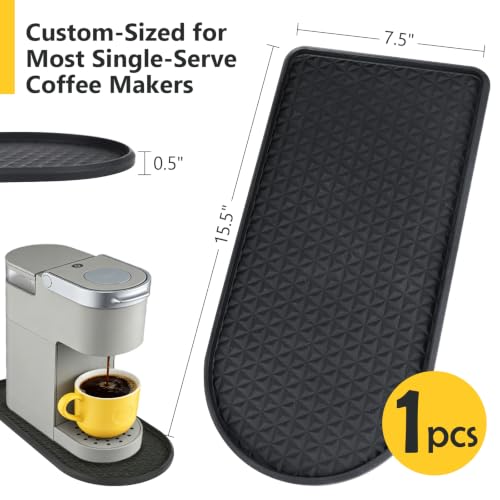 Silicone Coffee Mat for Countertop - 15.8" x 7.8" Non-Slip, Heat-Resistant Protection