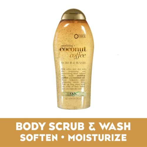 OGX Coconut Coffee Body Scrub & Wash 2-Pack - Hydrating Exfoliating Body Care
