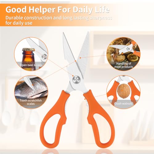 Sairps 8.14-Inch Stainless Steel Kitchen Scissors - Dishwasher Safe