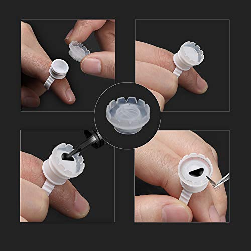 200 Pack Eyelash Extension Glue Holder Rings - Sturdy Plastic Cups