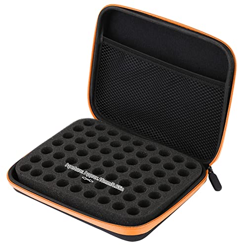 Essential Oil Carrying Case - 63-Slot Hard EVA Storage Organizer (Orange)