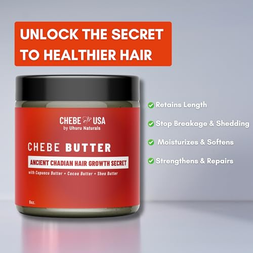 Uhuru Naturals ChadianChebe™ Hair Growth Butter - 8oz African Herbal Moisturizer for Thick, Long Hair