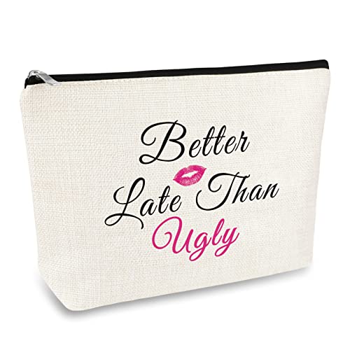 Mikela 360_NO2 Funny Female Makeup Bag with Coworker & Friend Quotes - Travel Toiletry Organizer for Women