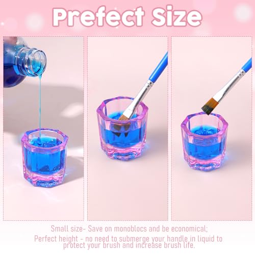 2 Pack Pink Glass Dappen Dishes for Nail Art and Monomer