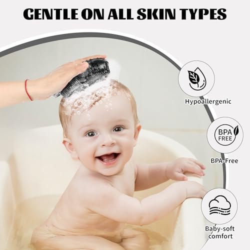 Silicone Body Scrubber 2-Pack for Sensitive Skin - Fast-Drying, Hygienic Shower Brush