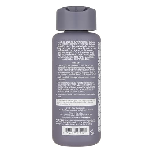 Kristin Ess The One Purple Shampoo for Blonde & Brunette Hair - Sulfate-Free, Brass Neutralizing, 10 fl. oz.