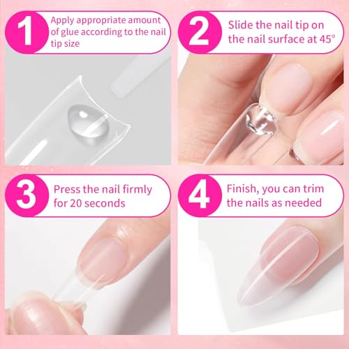 18Pcs Nail Glue for Press On Nails - Fast Drying, Strong Adhesive