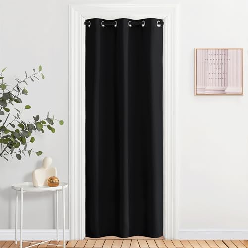 NICETOWN Black Room Divider Curtain - 34" x 80" Insulated Drape