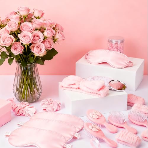 Pink Spa Sleepover Party Supplies Set for Girls - 9 Pcs