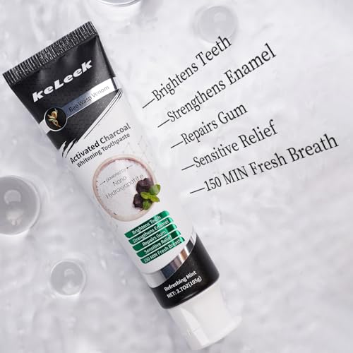KeLeek Activated Charcoal Hydroxyapatite Toothpaste for Sensitive Teeth