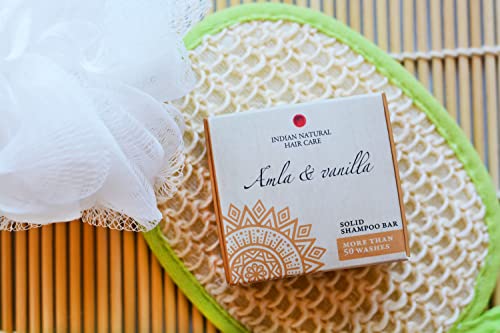 Amla & Vanilla Solid Shampoo Bar - Natural Hair Care for Damaged Hair
