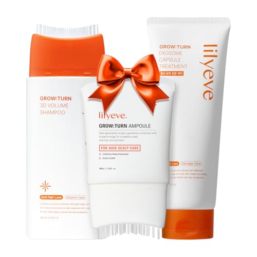 Lilyeve Scalp Revitalize Routine for Hair Growth - Serum 3.38oz | Shampoo 6.76oz | Treatment 7.77oz Set
