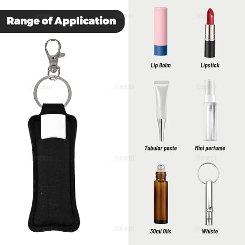 10 Pack Lip Balm Sleeves Lipstick Holder Chapstick Keychain Cases for Women & Girls