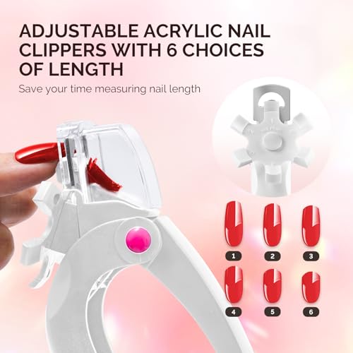 Professional Acrylic Nail Clippers with Adjustable Length Dial