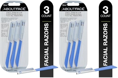 About Face Pro-Premium Facial Razors - 3 Pack for Hair Removal & Dermaplaning