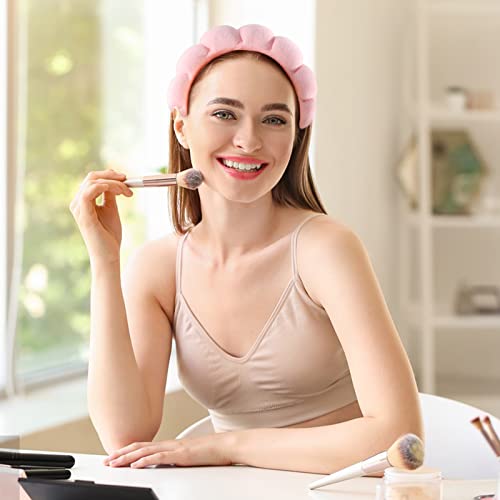 WSICSE Pink Spa Headband & Face Washing Headband Set, Soft & Absorbent