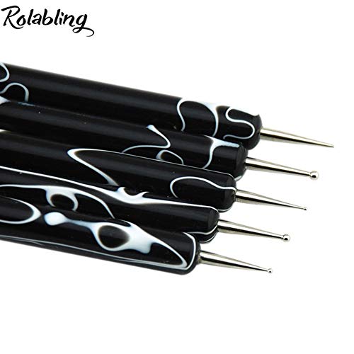 Nail Dotting Tools Set - 5 Double-Ended Stylus Pens for Nail Art