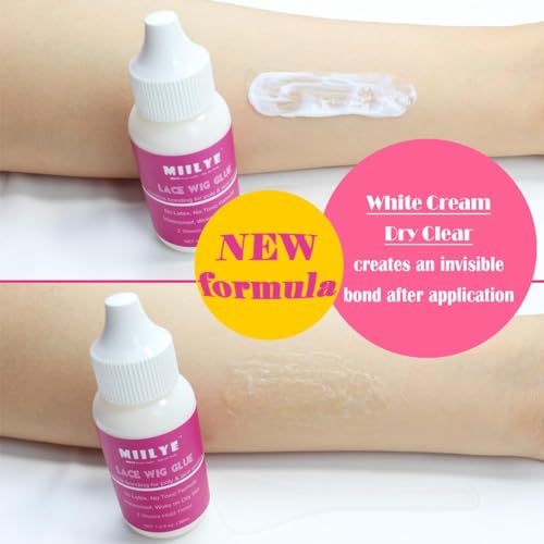 MIILYE Waterproof Lace Wig Glue 38ml Strong Hold Hair Adhesive with Headband