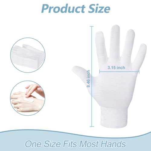 30 Pcs White Cotton Gloves for Eczema Relief & Moisturizing
