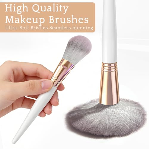 15-Piece Professional Makeup Brush Set with Travel Bag