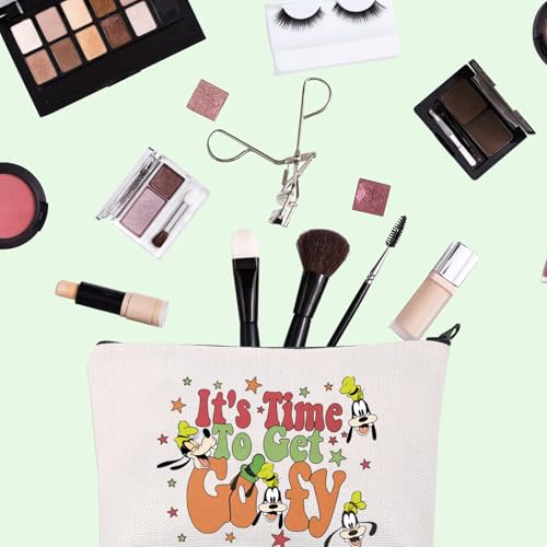 FOTAP Get Goofy Cartoon Dog Makeup Bag - Travel Cosmetic Organizer