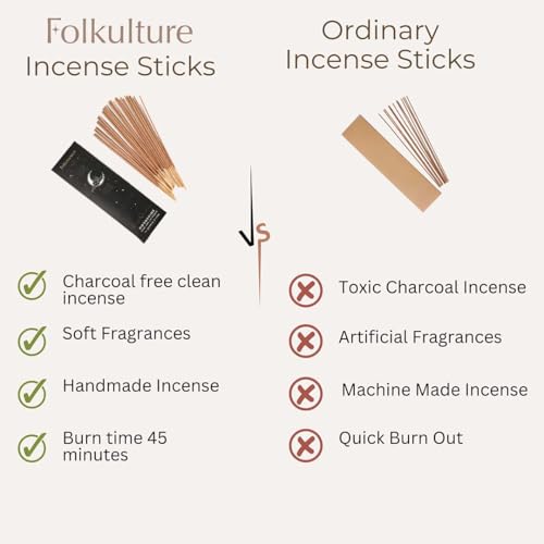 Folkulture Sage & Lavender Incense Sticks - 75 Non-Toxic Sticks, 45 Min Burn Time