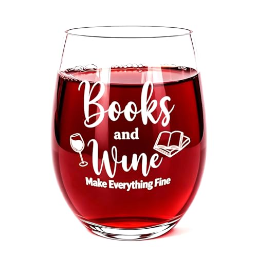 Funny Wine Glass for Book Lovers | 15oz Dishwasher Safe Gift