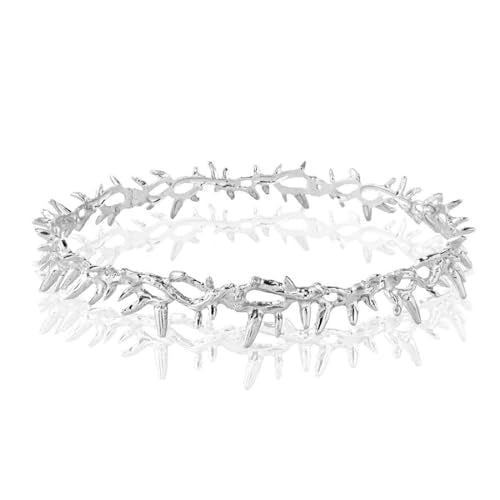 Silver Alloy Thorn Crown Headband for Weddings & Parties