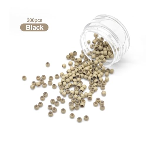 Medsuo 200pcs Silicone Lined Nano Ring Beads for Hair Extensions
