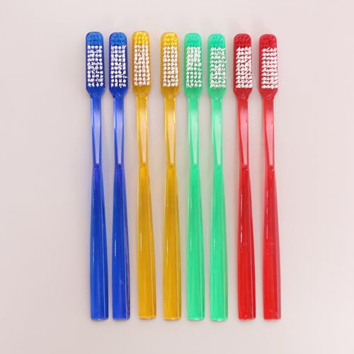 Adult Hard Bristle Toothbrush Pack of 12 - Firm Oral Care for Smokers