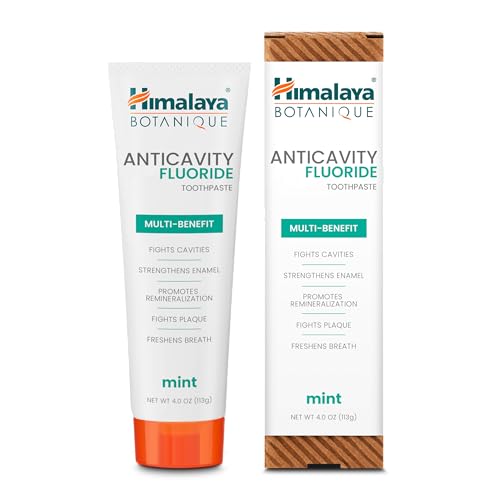 Himalaya Botanique Anticavity Fluoride Toothpaste, Mint, 4 oz (2 Pack)