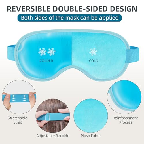 Chillojos Blue Reusable Gel Cold Eye Mask for Puffy Eyes & Dark Circles - Post-Surgery & Migraine Relief