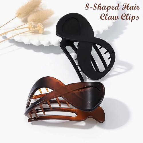 French Claw Hair Clips for Women - Strong Hold, No Slip, Matte Finish, 2 Pack