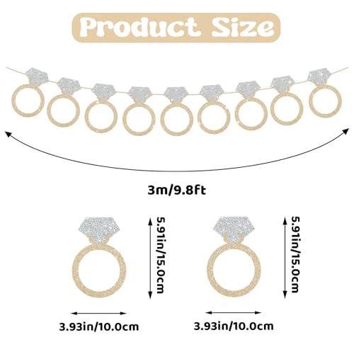 Glitter Ring Banner for Bachelorette & Bridal Shower Decor