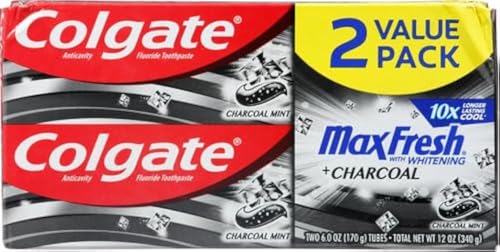 Colgate Max Fresh Toothpaste with Charcoal & Mint 18oz Pack of 1 – Long-Lasting Fresh Breath & Cavity Protection