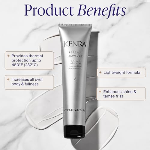 Kenra Perfect Blowout 5 Light Hold Styling Cream 5oz with Thermal Protection & Volume - Lightweight Hair Care