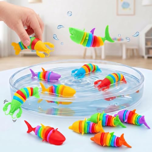 JOYIN 12Pcs Sensory Slug Fidget Toys Set for Kids - Marine Animal Designs