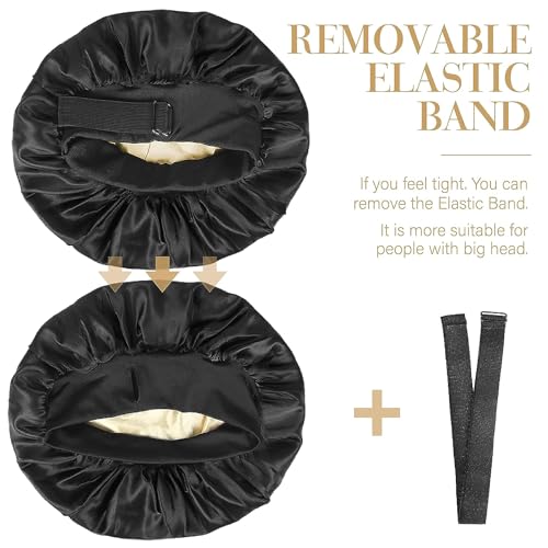Silk Bonnet for Sleeping - Double Layer Adjustable Satin Cap