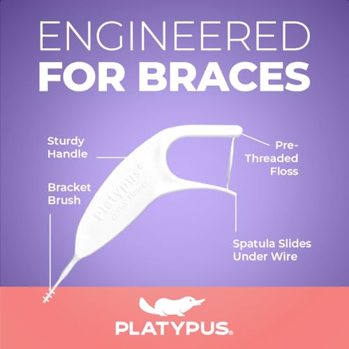 Platypus Orthodontic Flossers for Braces - 60 Count (2 Packs of 30)