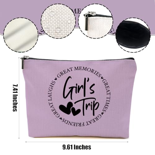 Girls Trip Makeup Bag Set - 3 Pcs Portable Cosmetic Pouches