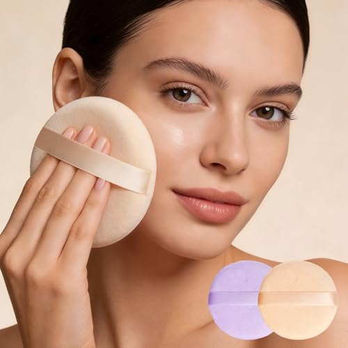 Extra Classic Body Powder Puff Set with Glass Container - 3 Pcs