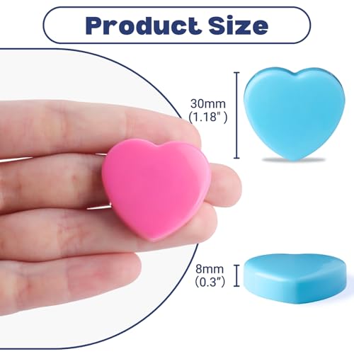 DUJEQM Strong Refrigerator Magnets - 100 Pack Colorful Heart Design