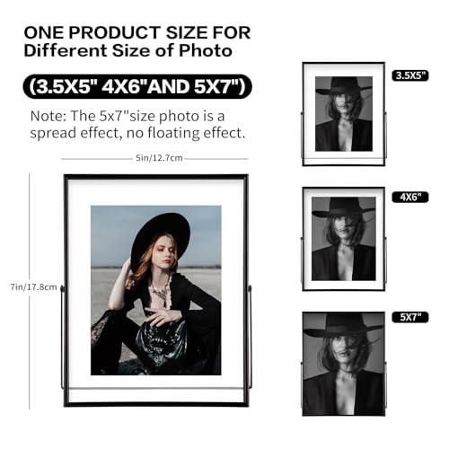 IZIDDO Black Floating Frame 5x7 for Vertical Display - Modern Design
