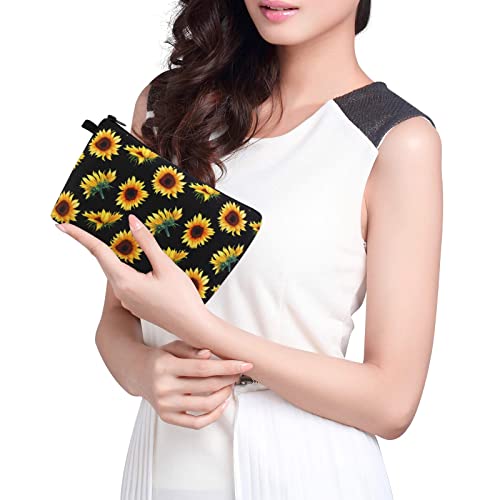 MAGEFY Waterproof Sunflower Makeup Bag for Travel & Storage