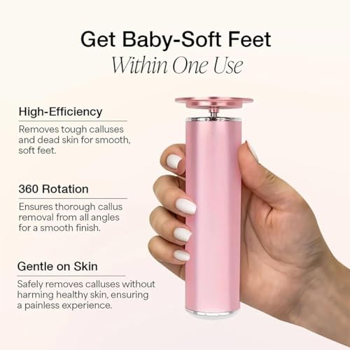 Electric Foot Callus Remover - Pink Pedicure Tool with 60 Discs
